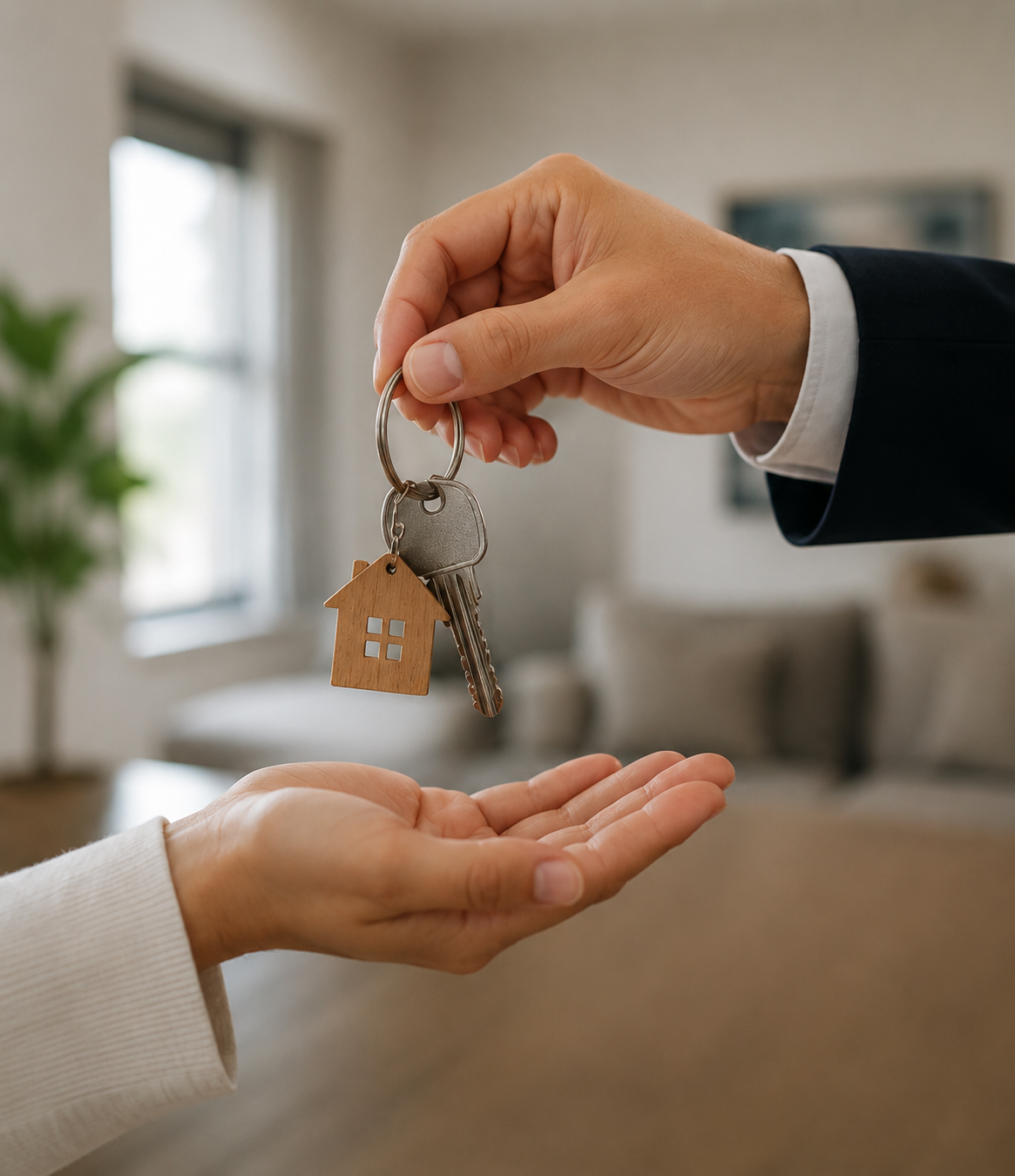 Entrega de llaves de una propiedad en arriendo